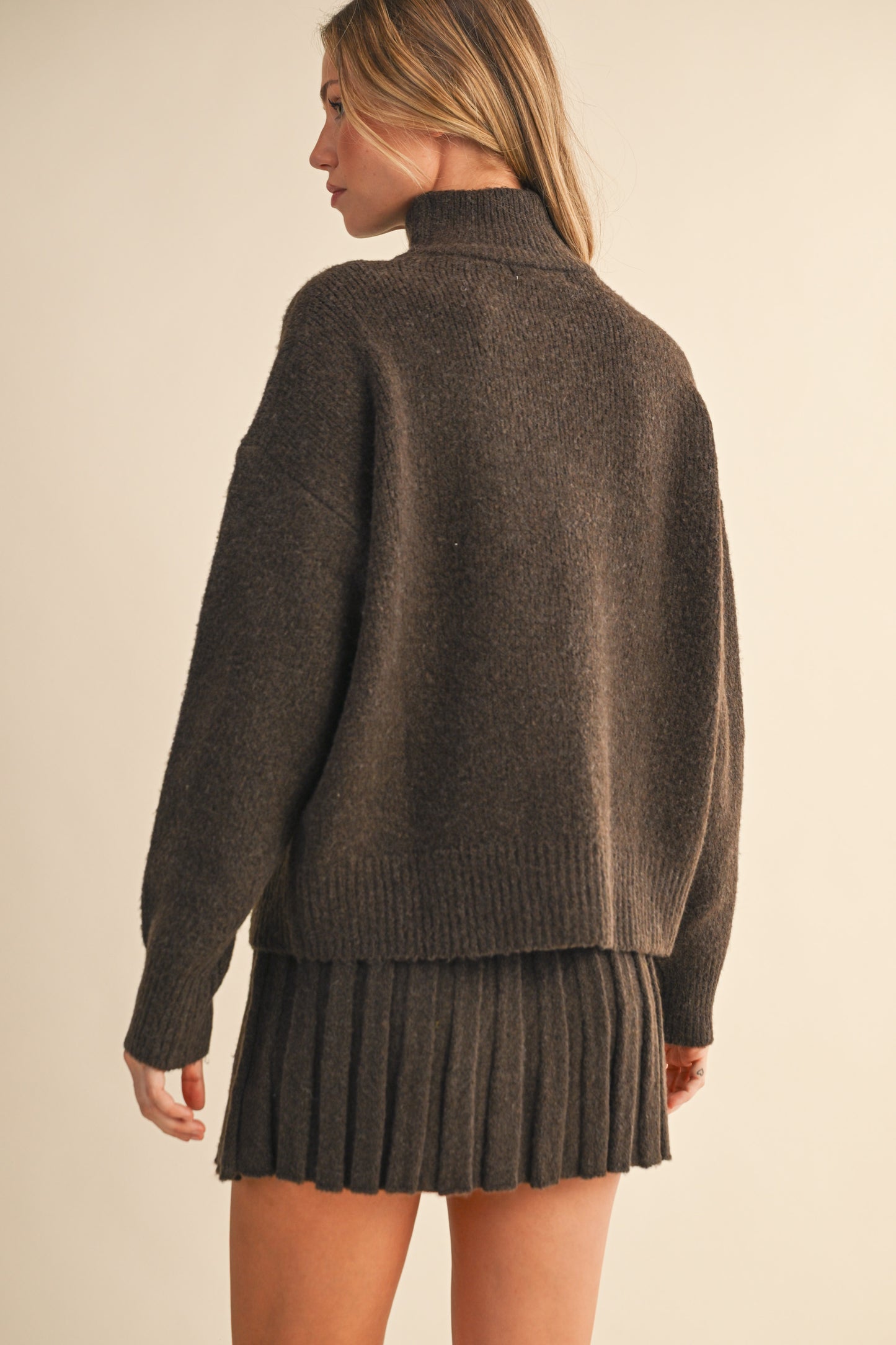 Tarte Pullover/Skirt Set in Dk. Brown