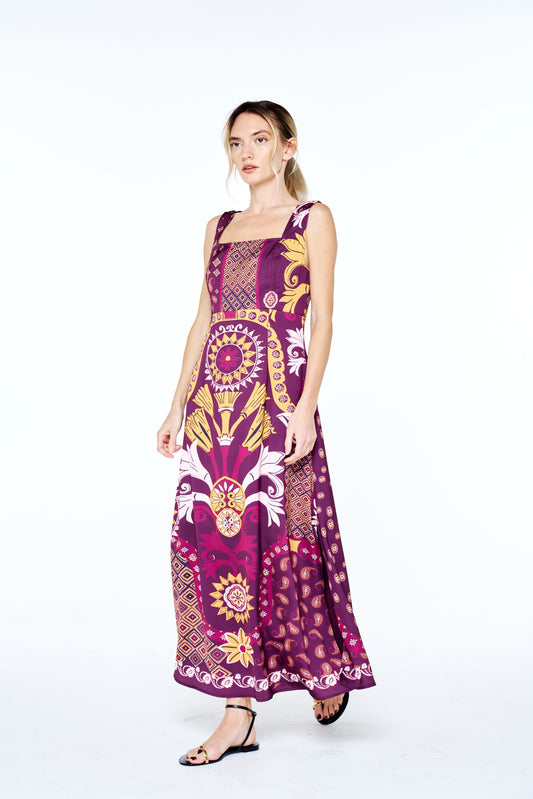 Holly Berry Print Maxi Dress