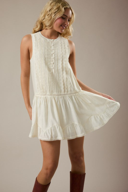Lainey Ivory Cotton & Lace Dress