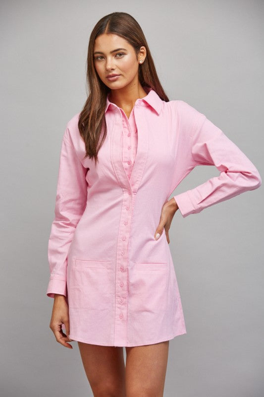Elle Shirtdress in Pink