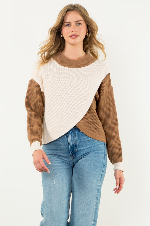 Latte Crossover Sweater