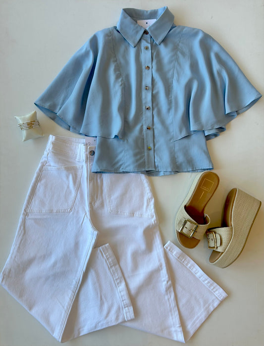 Poncho Style Button Down Shirt