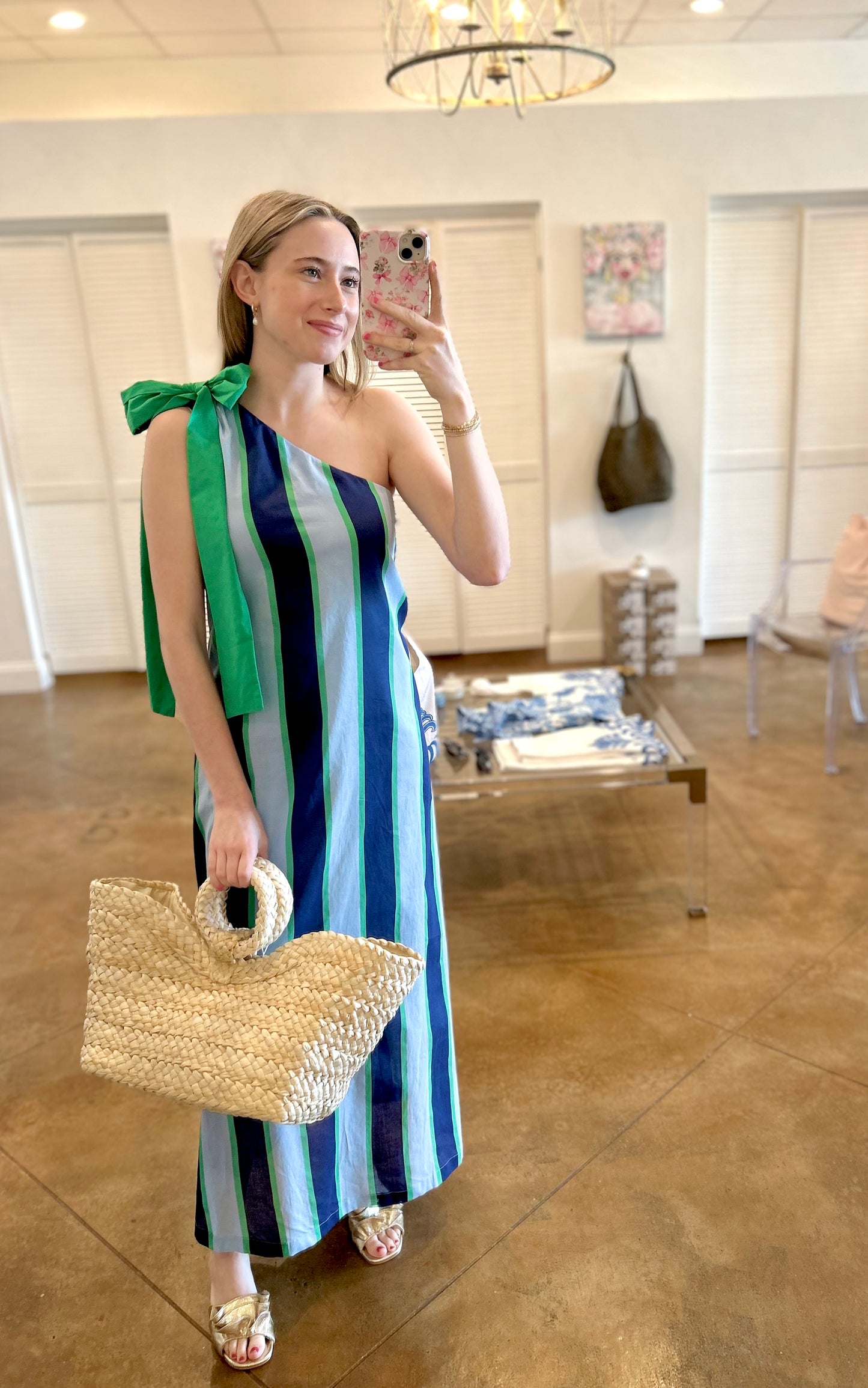 Bryce Striped One Shoulder Maxi Dress