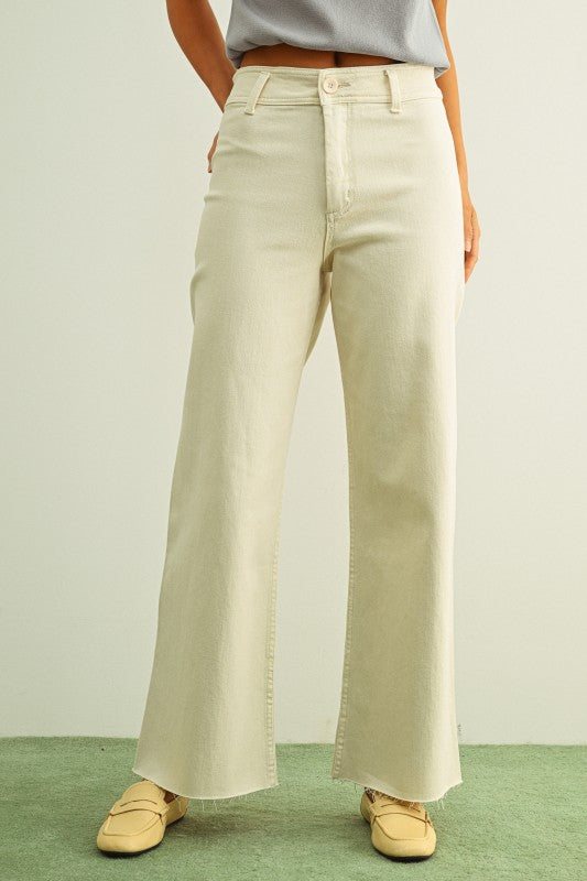 Ecru Straight Wide Jean