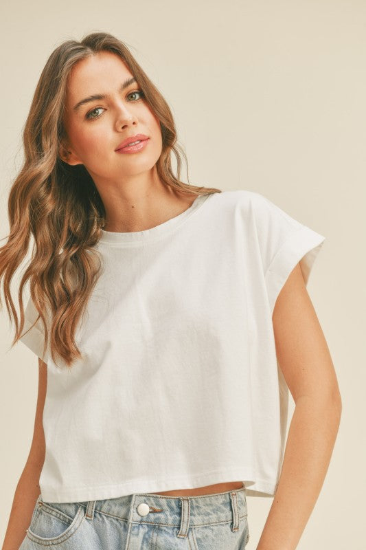 Bree White Boxy Tee