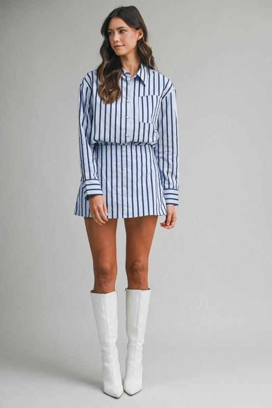 Jenny Striped Shirt & Skort Set
