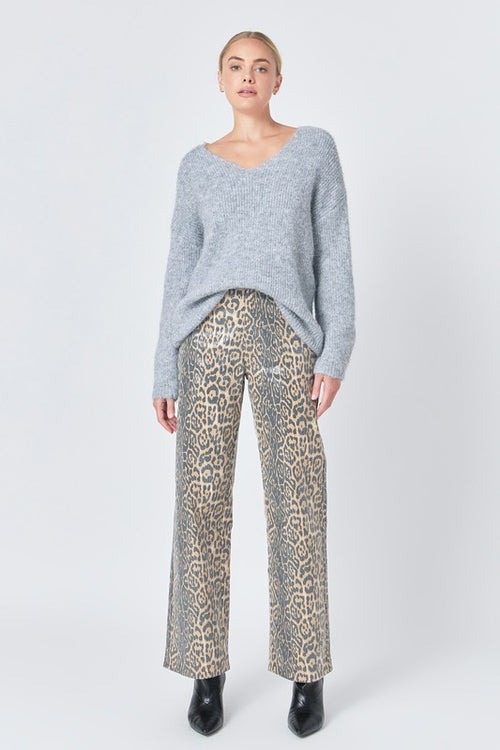 Leopard Wide Leg Jean