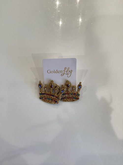 Mardi Gras Crown Studs