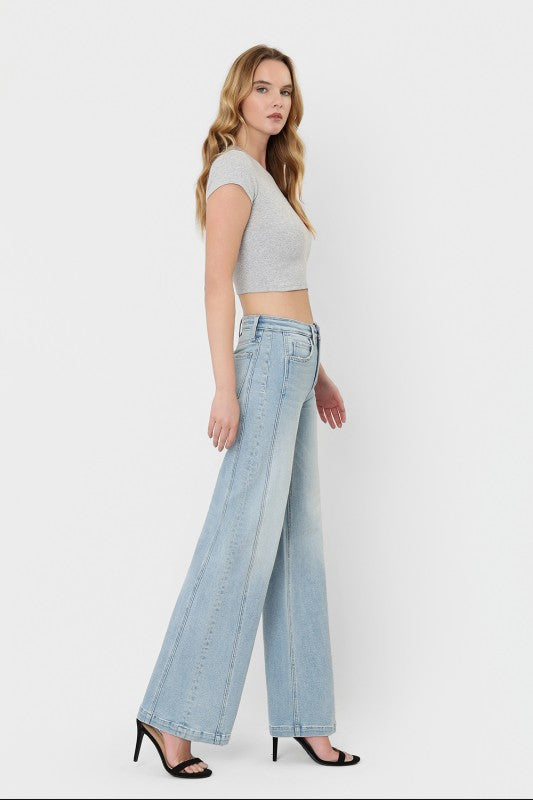 High Rise Side Panel Trouser Jean