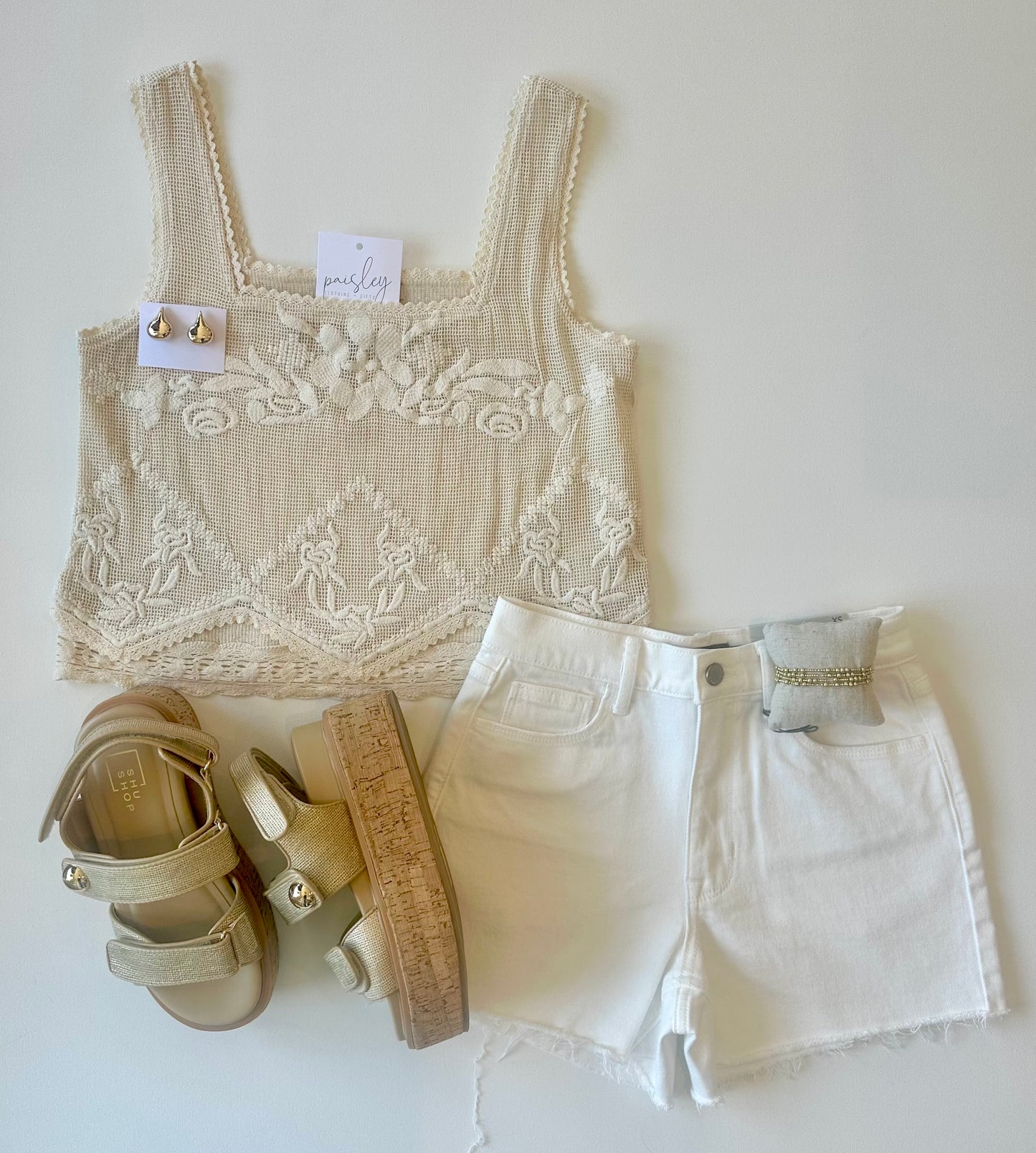 Ecru Layered Lace Top