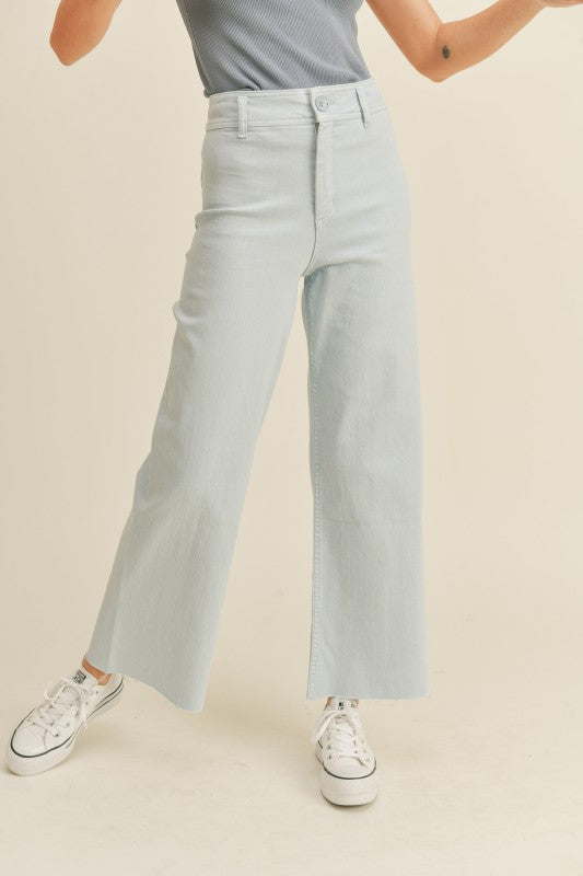 Light Denim Wide Leg Pants