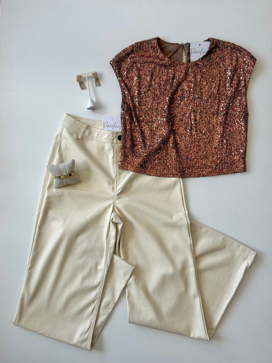 Sky High Sequin Sleeveless Top