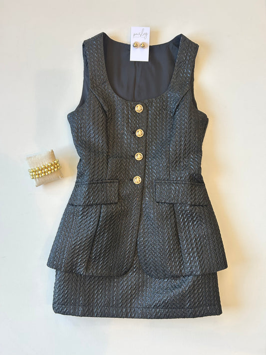 Angeline Romper In Black Jacquard