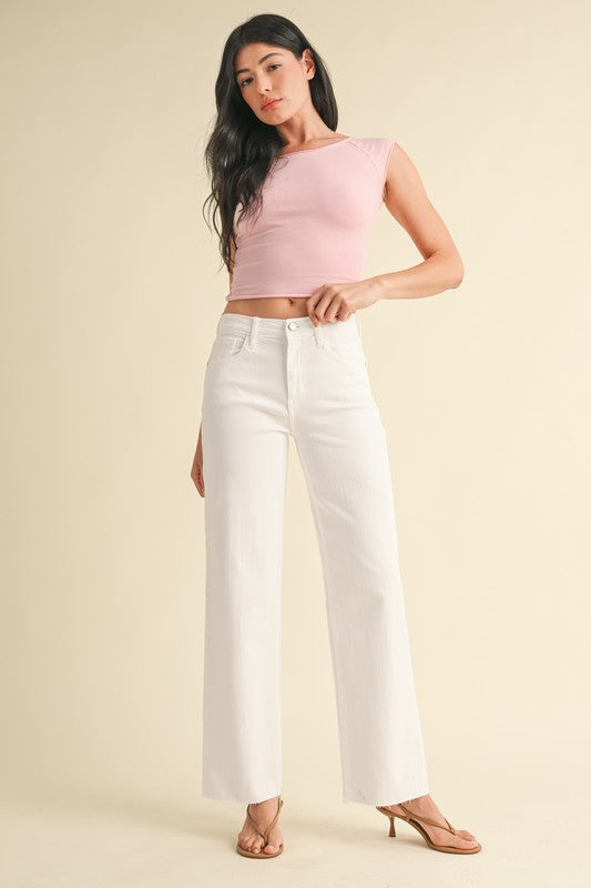 Slim Palazzo Jean in White