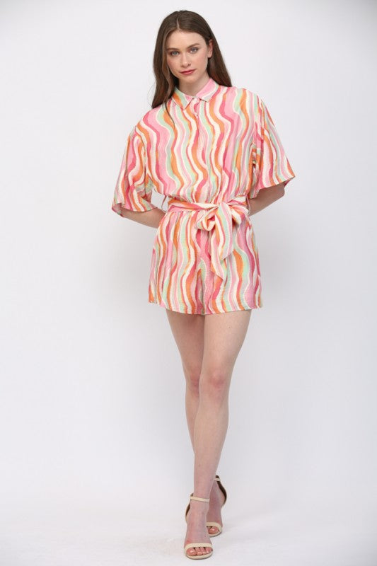 Wavy Stripe Romper