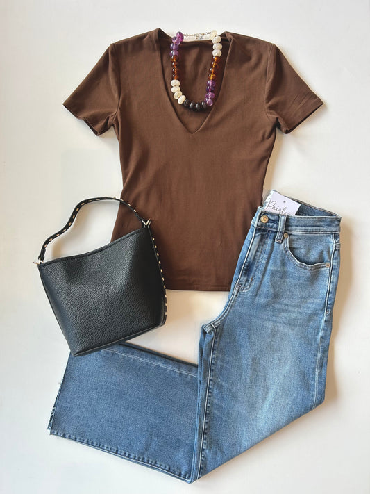 Valenna Cotton V-Neck Top