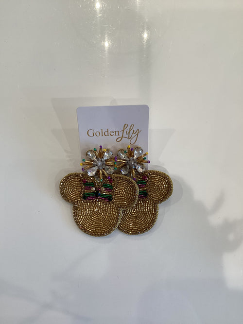 Mardi Gras Mouse Earrings