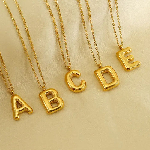 Balloon Style Initial Necklac: B