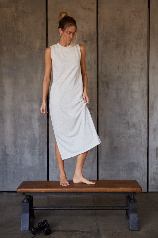 Melange Sleeveless Maxi Dress