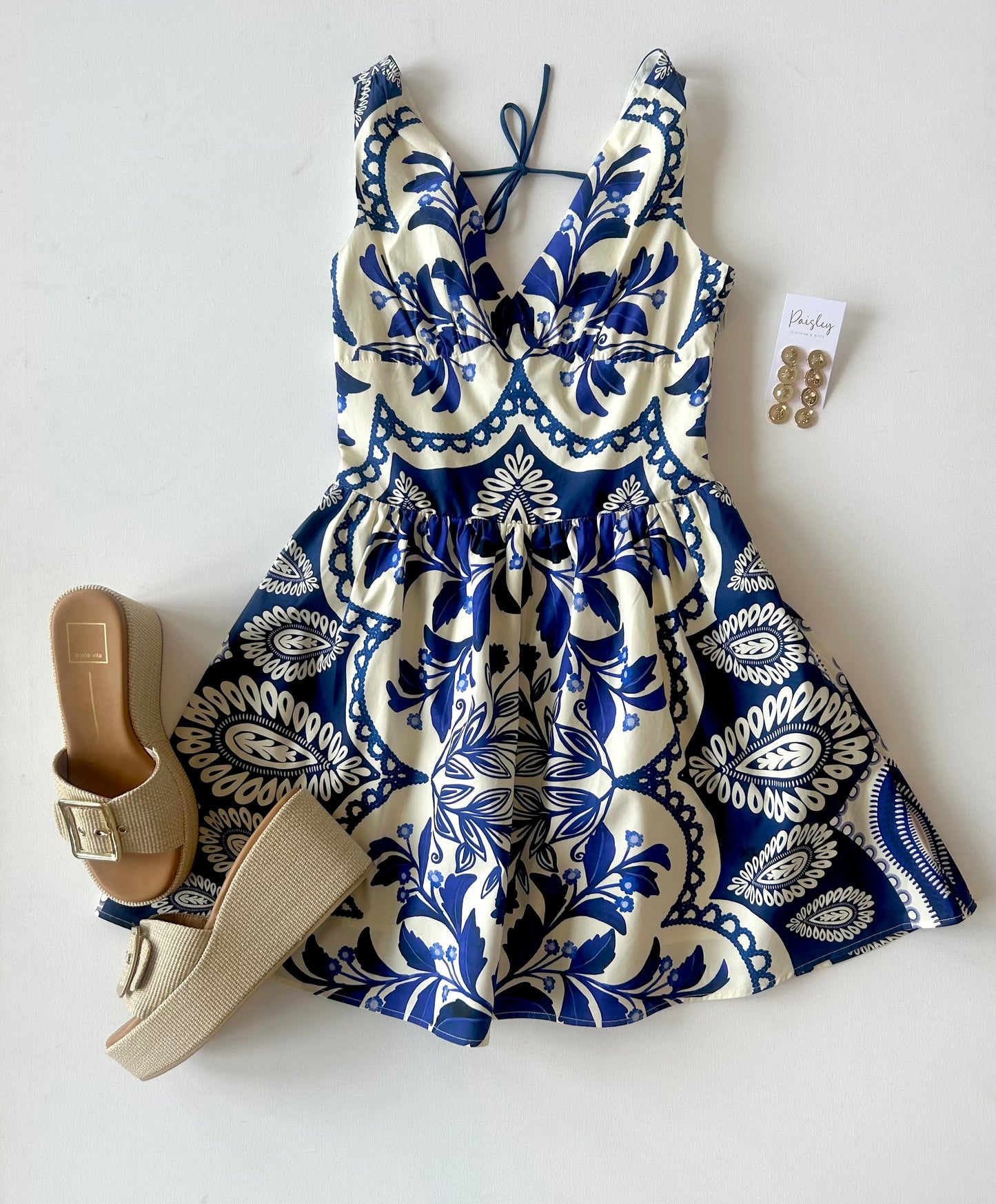 Eliana Keyhole Tie Mini Dress