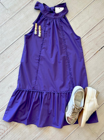 Washed Purple Denim Shirt Dress