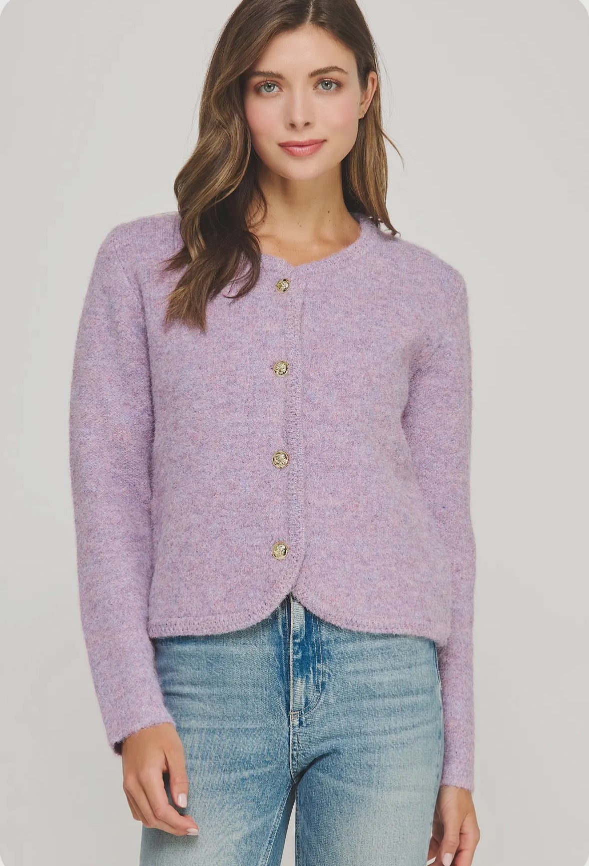Lavender Melange Cardigan