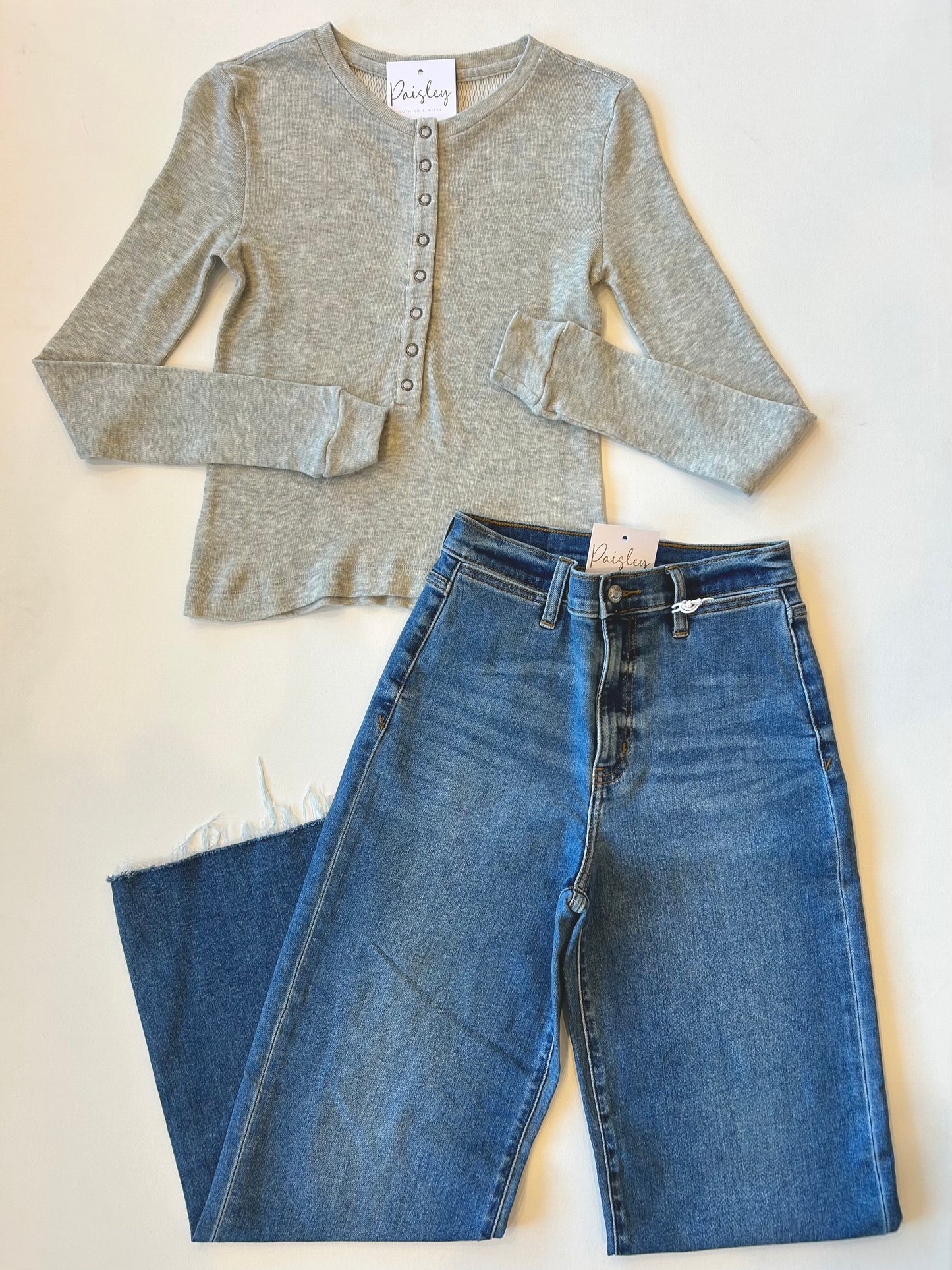 Long Sleeve Snap Placket Tee