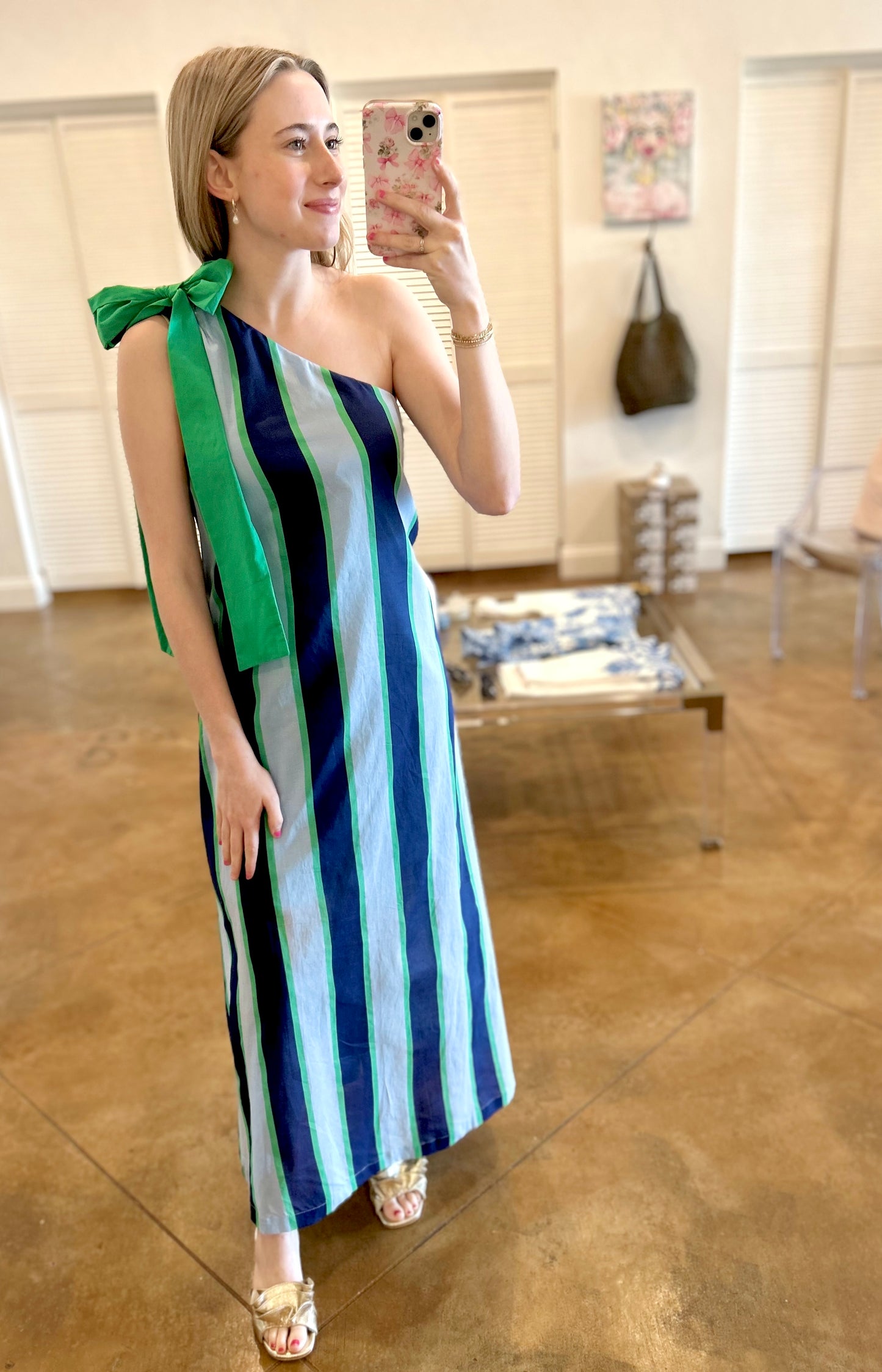 Bryce Striped One Shoulder Maxi Dress