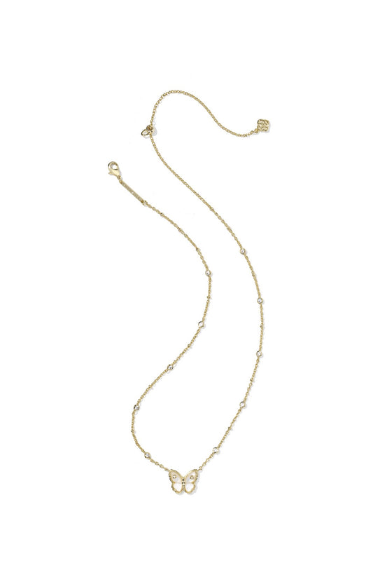 Cailey Butterfly Short Pendant Necklace MOP