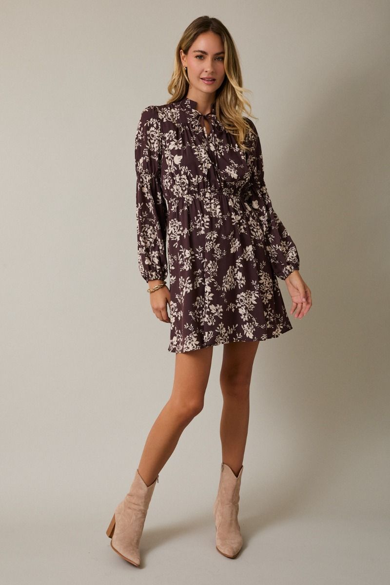 Floral Notch Neck Dress