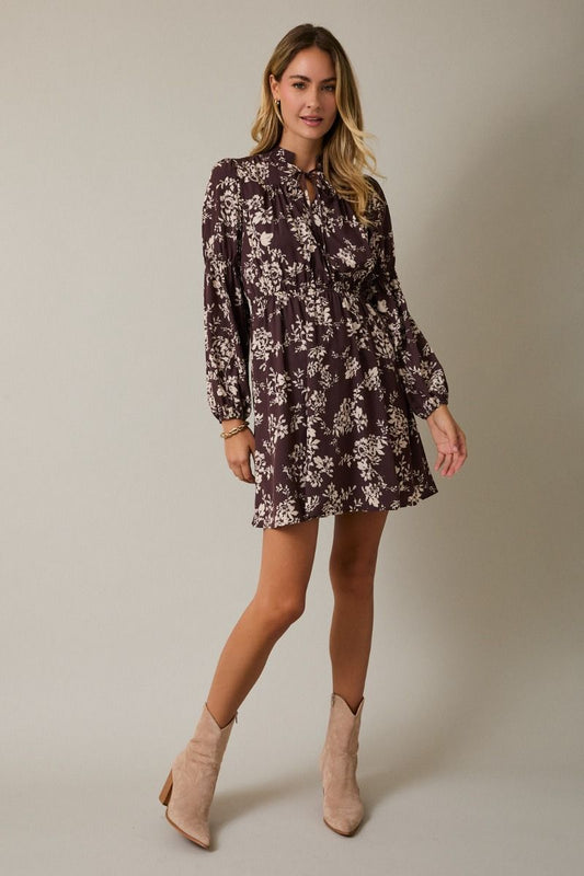Floral Notch Neck Dress