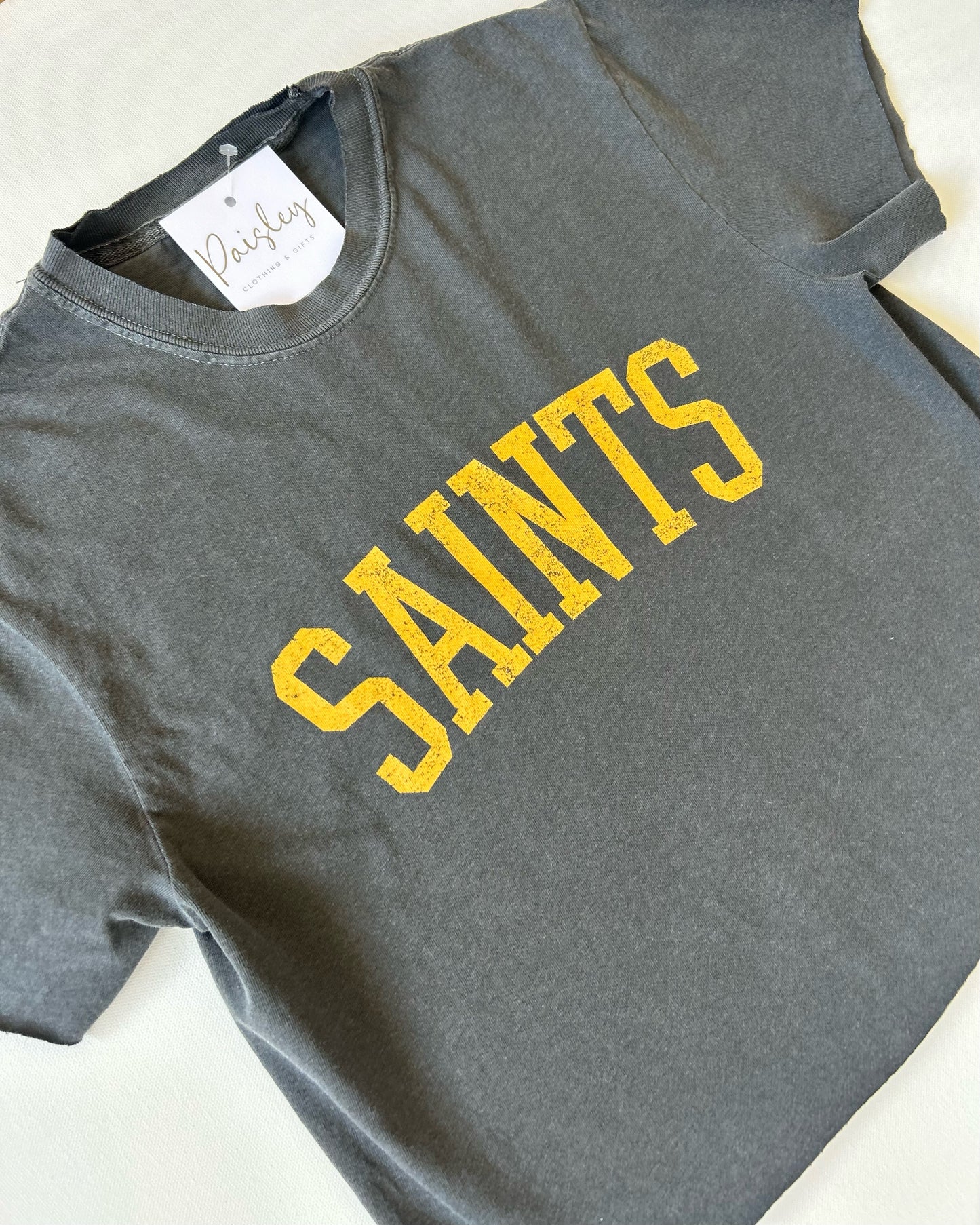 Saints Boxy Tee in Pepper