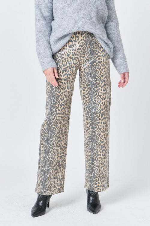 Leopard Wide Leg Jean