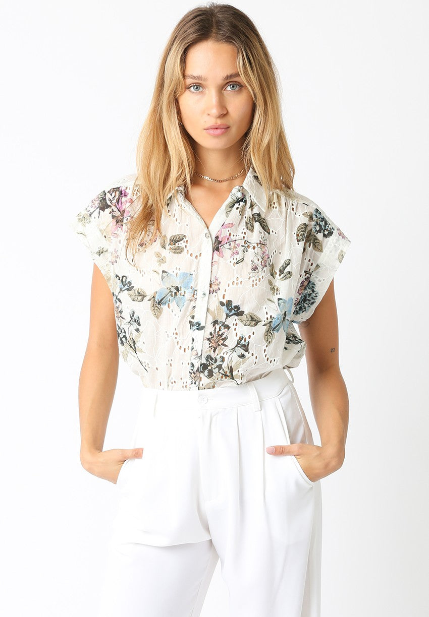 Eyelet Floral Top