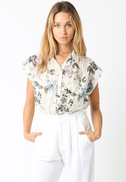 Eyelet Floral Top