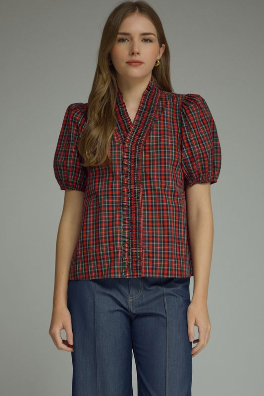 Red Tartan Classic Top