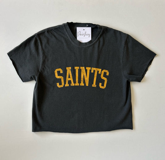 Saints Boxy Tee in Pepper