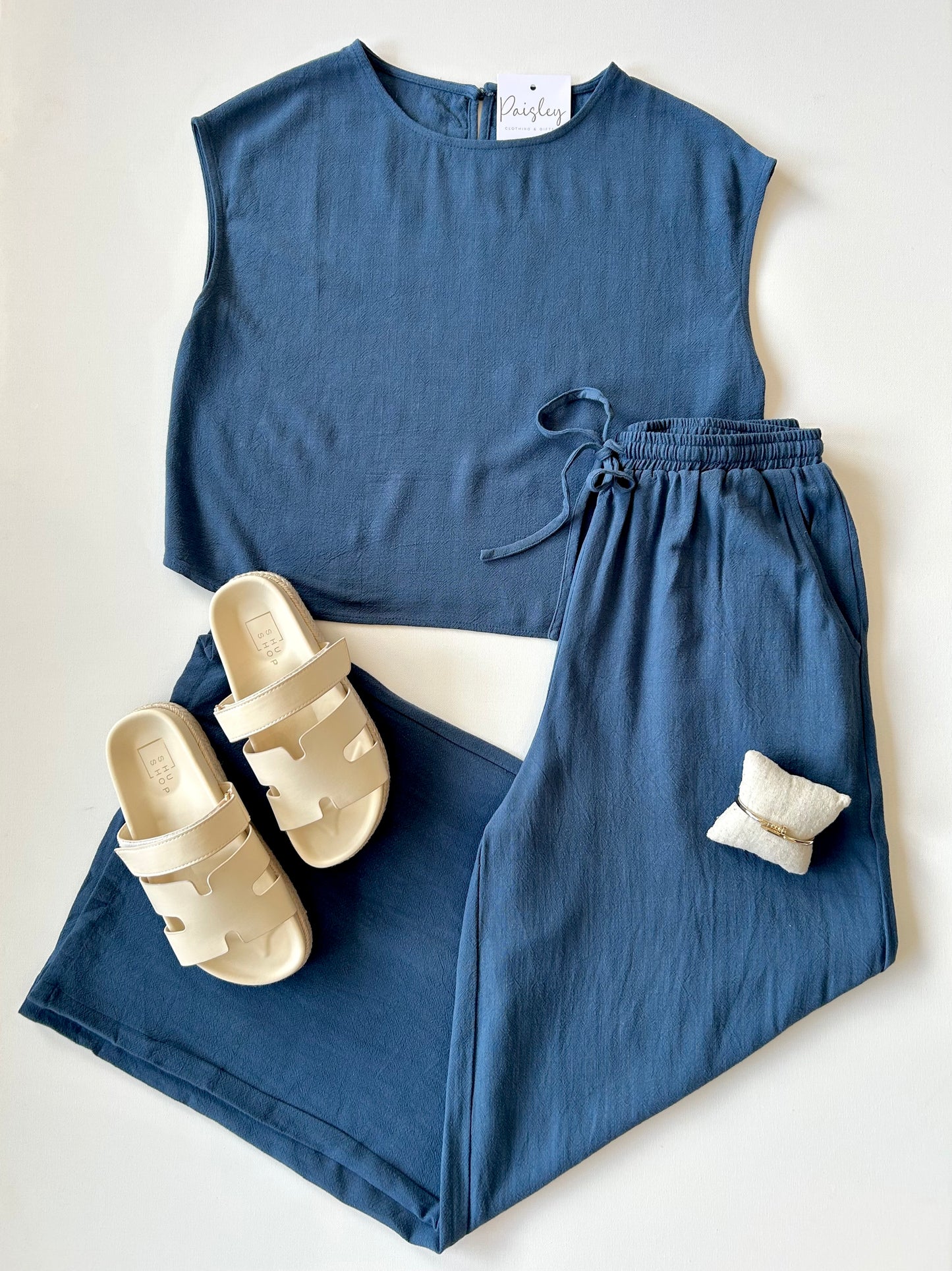 Indigo Sugarloaf Linen Pants