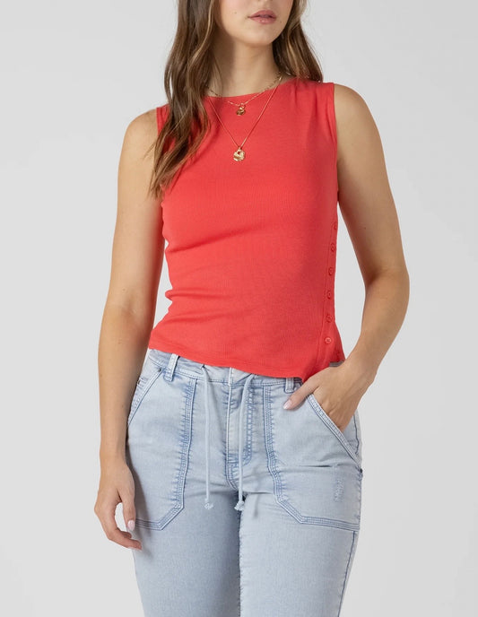 Raspberry Punch Side Button Tank