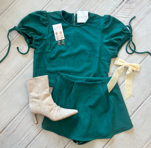 Matilda Suede Top In Green