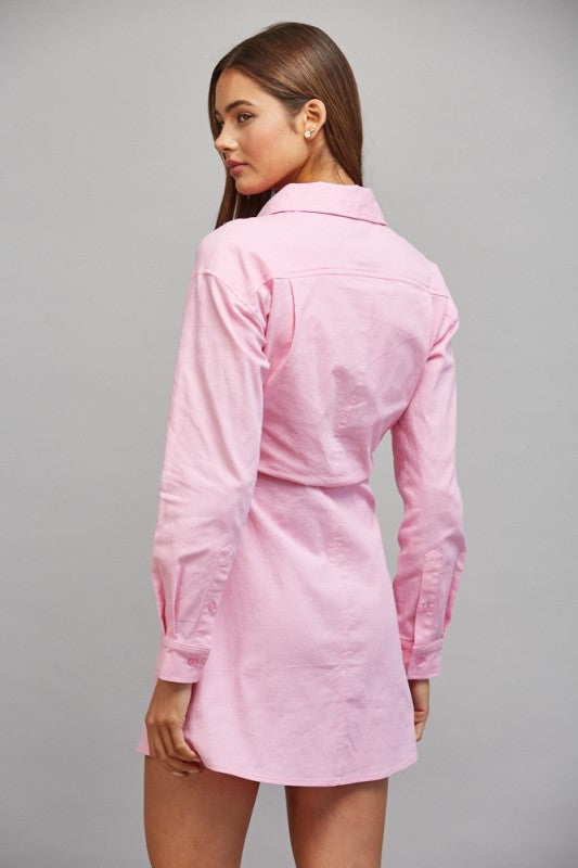 Elle Shirtdress in Pink