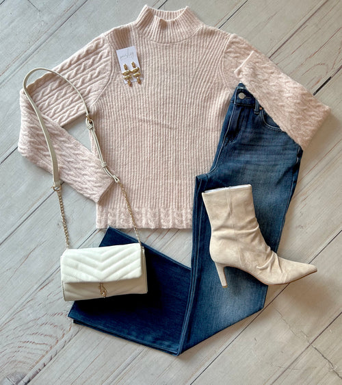 Heather Cable Knit Sweater