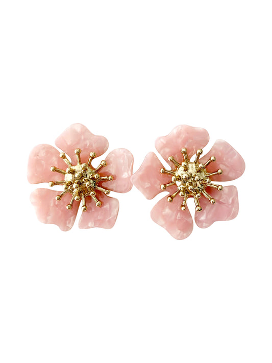Torunn Flower Earrings- Light Pink