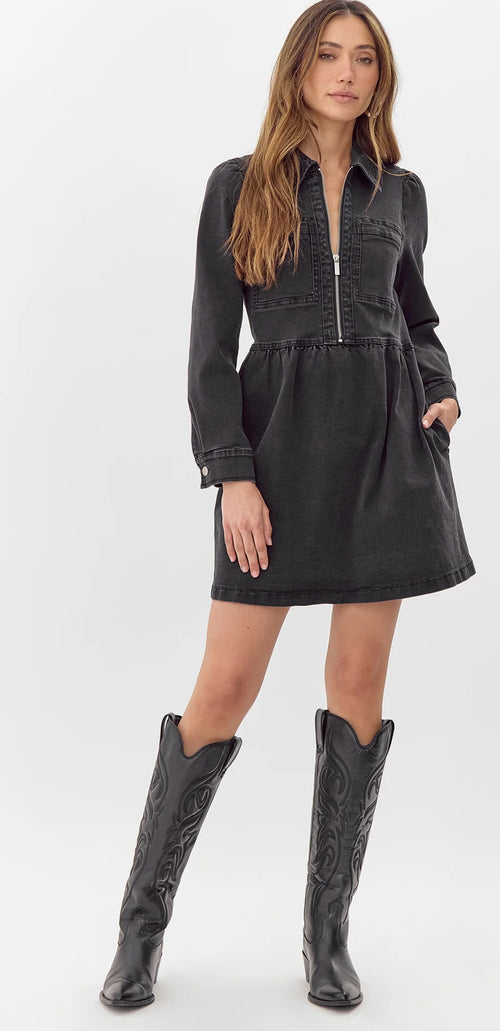 Lia Denim Zip Dress