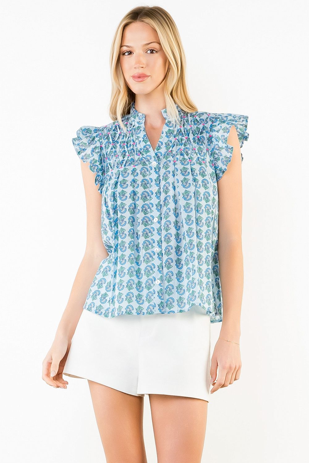 Baylor Flutter Sleeve Top
