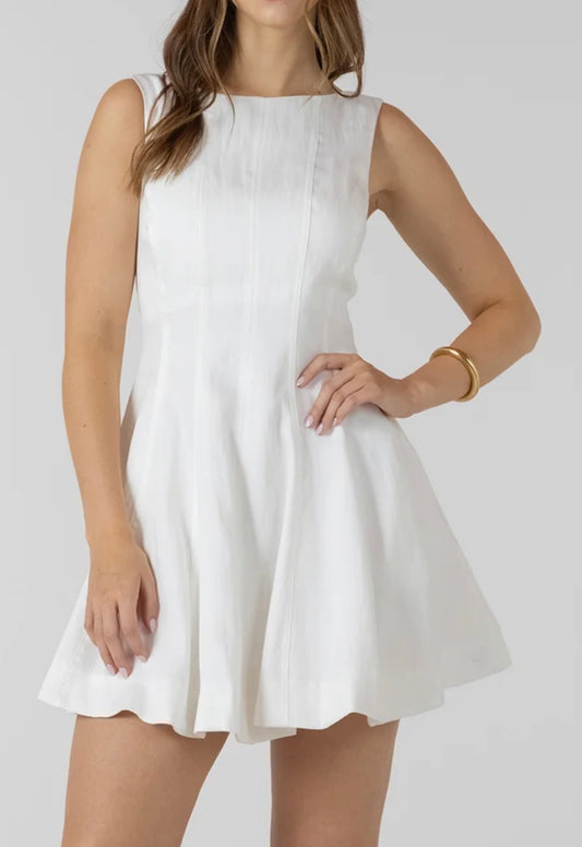 Off White Fit & Flare Dress