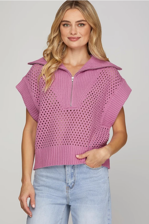 Peony Quarter Zip Top