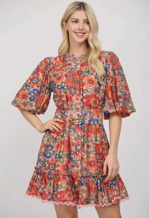 Austin Floral Belted Dress