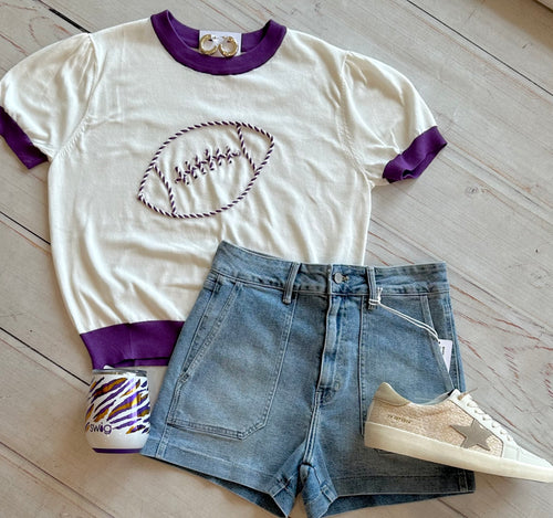 Stitched Football Top