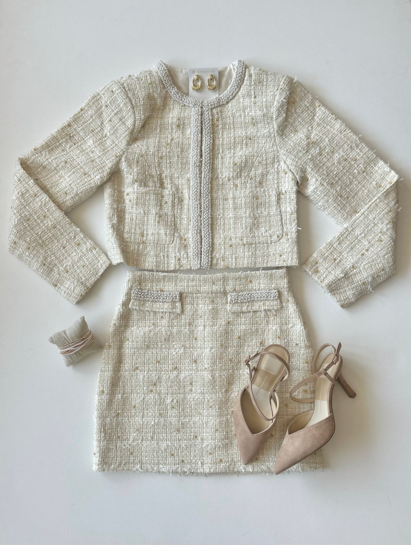 Alba Tweed Pearl Trimmed Jacket